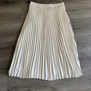 A New Day Cream Pleated Midi Skirt
